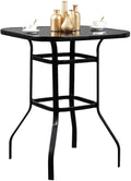 Lilac Durable & Solid Glass Bar Table For Deck Or Porch
