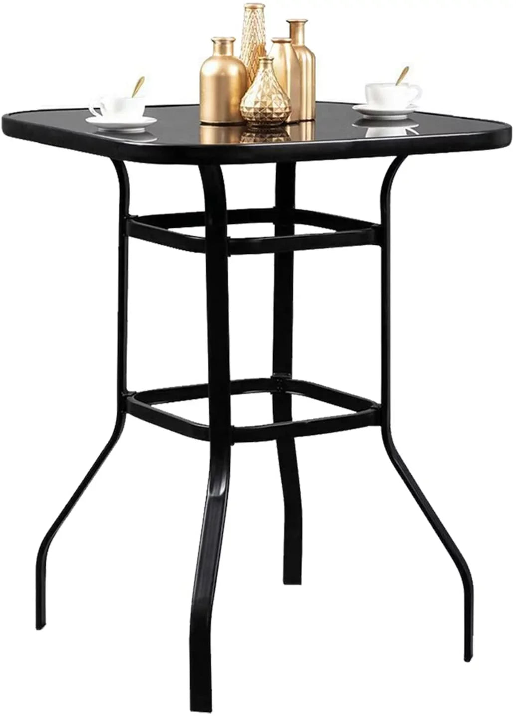 Lilac Durable & Solid Glass Bar Table For Deck Or Porch
