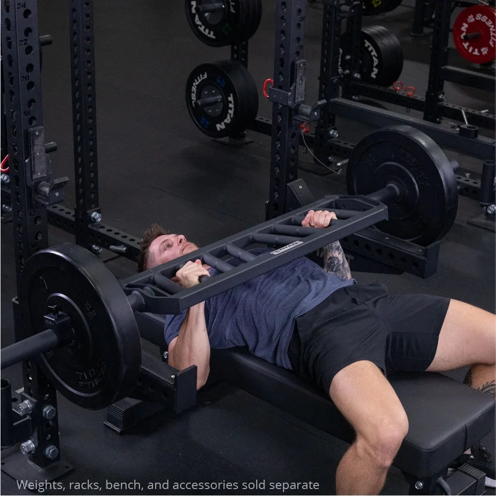 Titan Fitness Hybrid Angled Multi-Grip Olympic Barbell V3, Rated 1,900 LB, Rackable Swiss/Football Bar