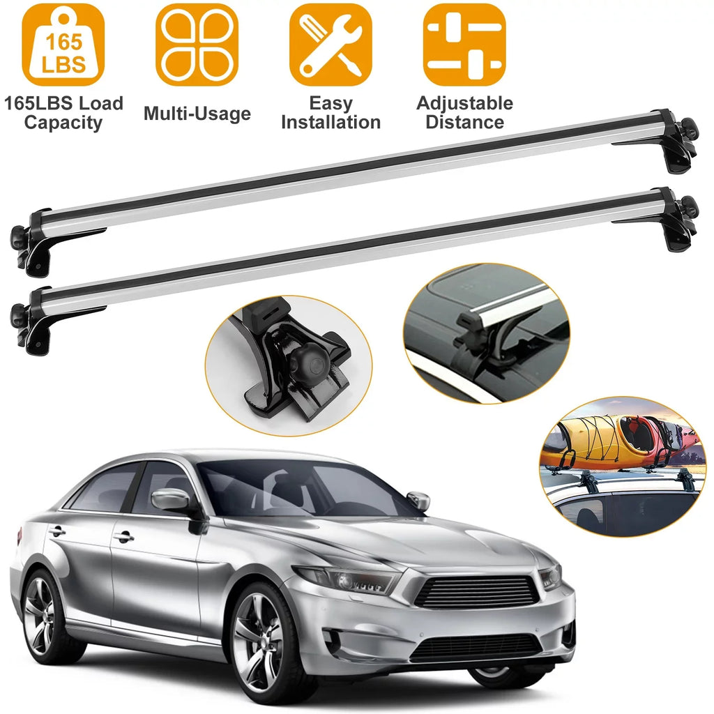 iMounTEK Roof Rack Crossbars 47.24in Car Roof Rack Aluminum Cargo Carrier with 165LBS Capacity Fit for Most Vehicle Wagon Car Without Roof Side Rail