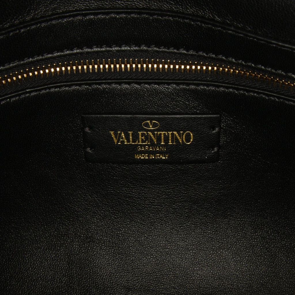 Pre-Owned Authenticated Valentino Medium Roman Stud Satchel Calf Leather Dark Unisex (Good)