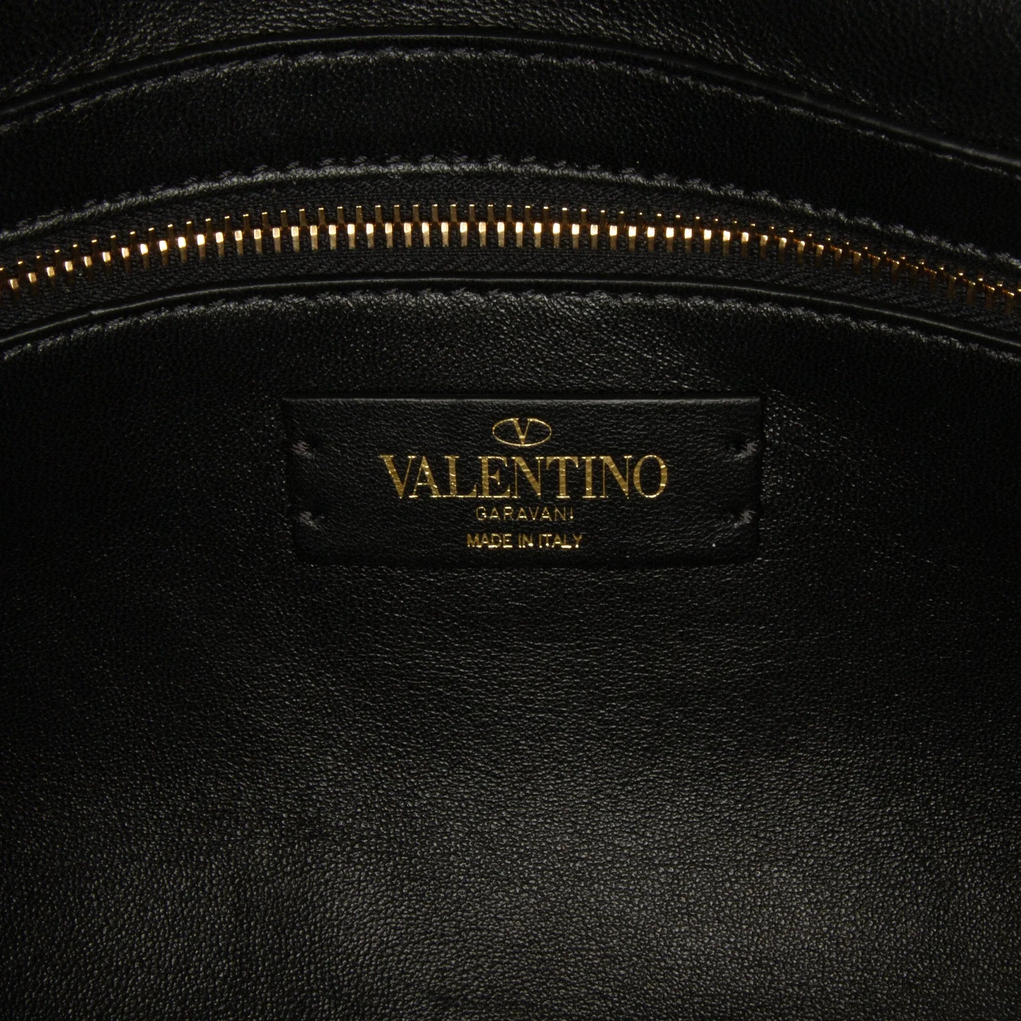 Pre-Owned Authenticated Valentino Medium Roman Stud Satchel Calf Leather Dark Unisex (Good)