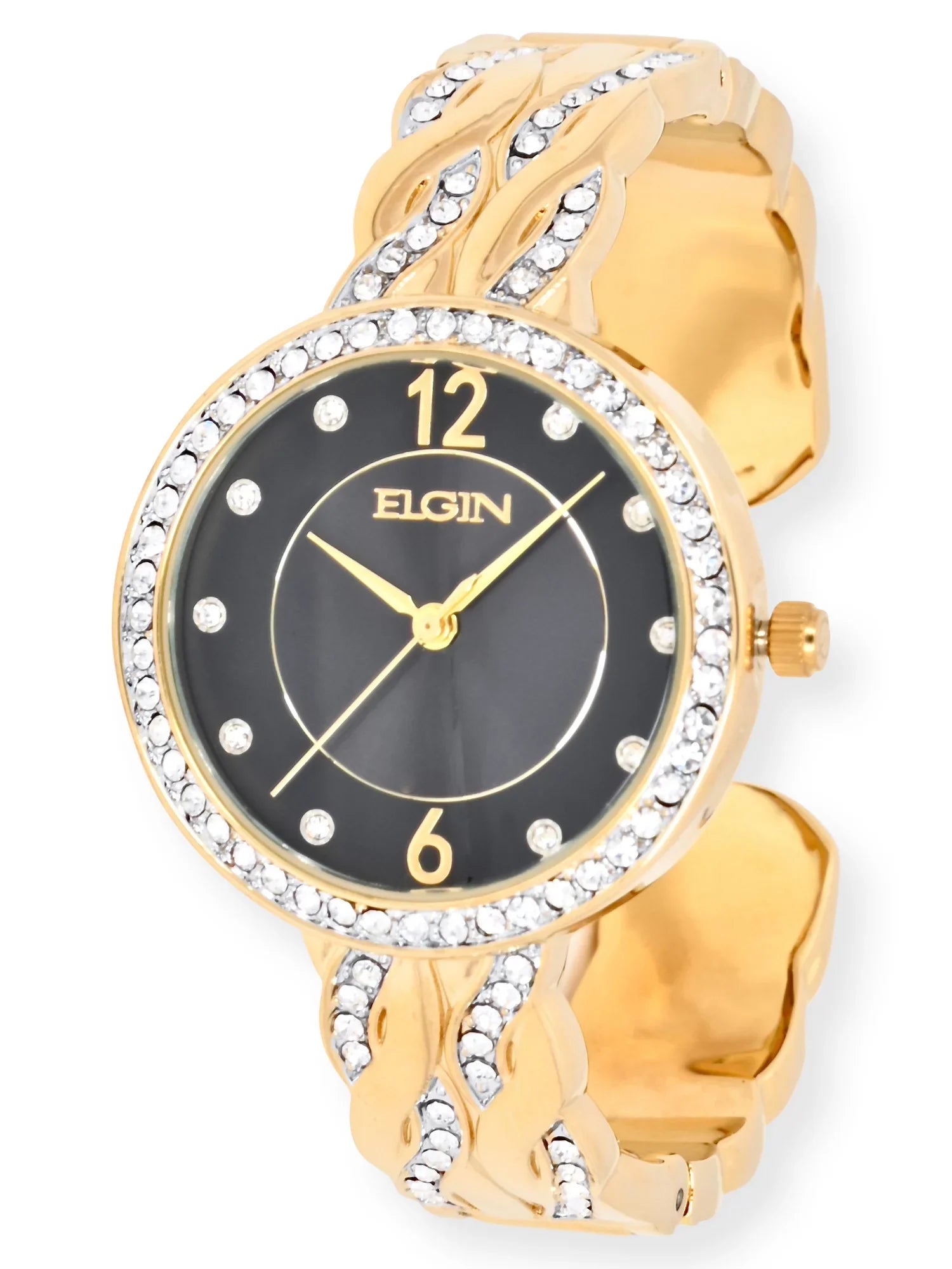 Ein Adult Female Analog Watch Set with Round Dark Dial in Gold (EG17006GST)