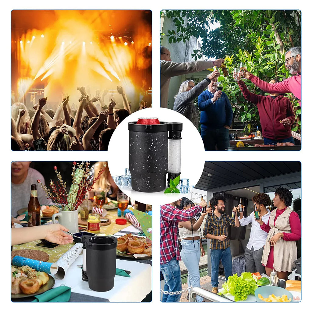 Jahy2Tech Portable Can/Bottle Cooler Cup with 2 Detachable Expandable Hose and Bottle Opener Keychain,Hose Funnel Cup for Beverage Drink, Built for Party Bottle Bottle Drinking Jet