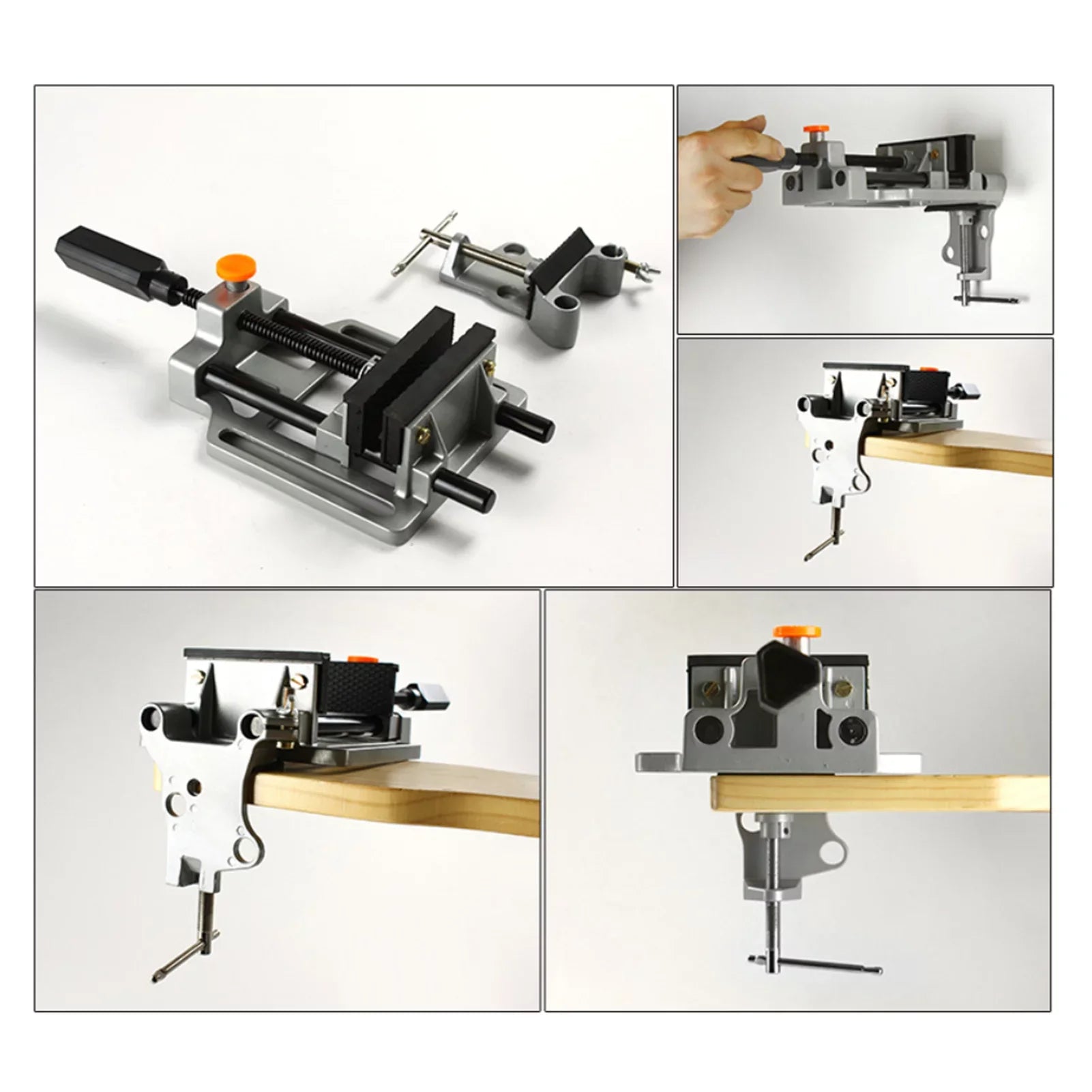 Spirastell Vise,Drill Presses Work Vise Heavy-Duty Die-cast Button Drill Presses Alloy Release Button Quick Release Drill Heavy-Duty Die-cast Aluminum Presses Work Benches 100mm Quick Release Rookin