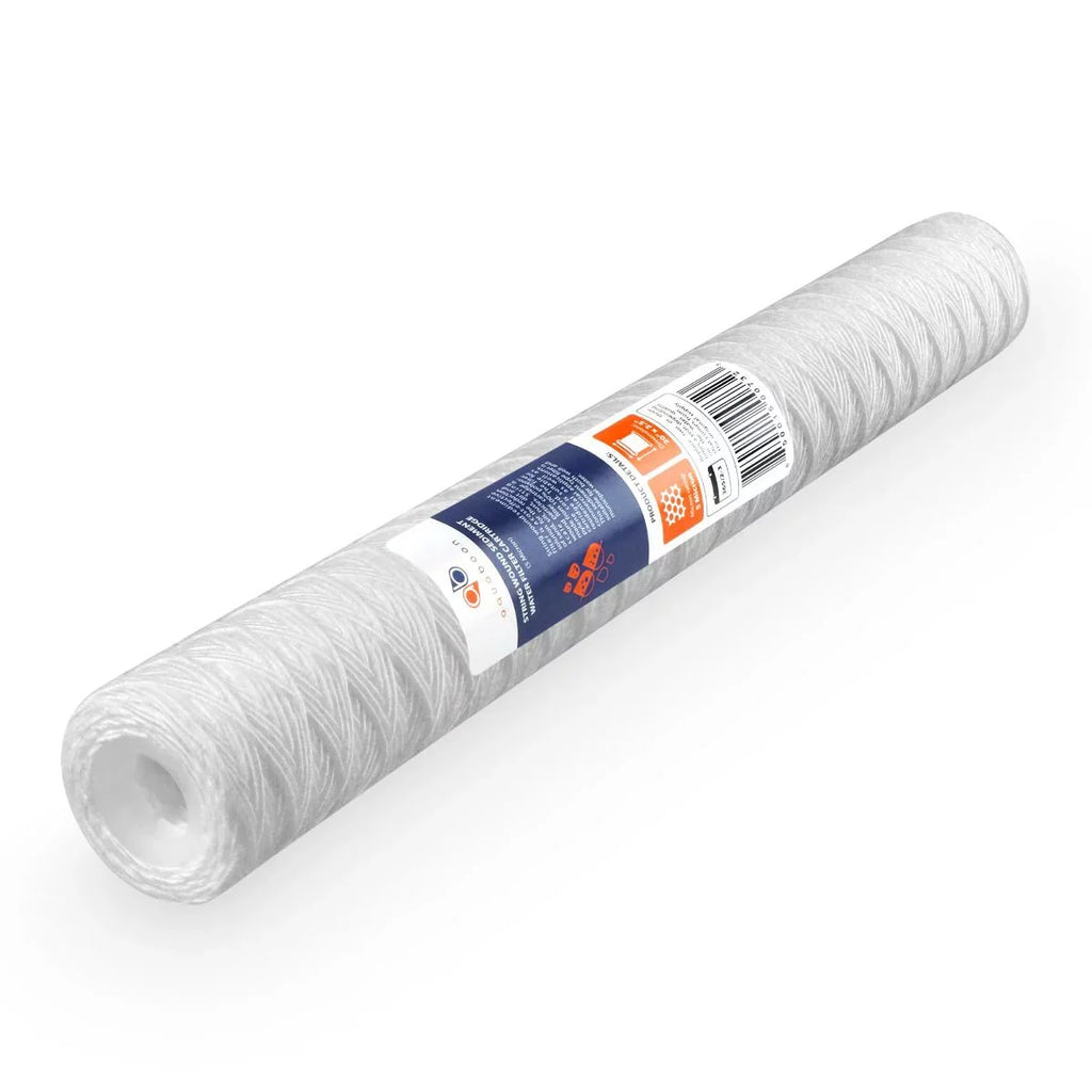 Aquaboon 5 Micron 20" x 2.5" String Wound Sediment Water Filter Cartridge | Universal Replacement for Any 20 inch RO Unit | Compatible with 101-230, PD-5-20, AP110-2C, P5-20, CFS124-C20, 6-Pack