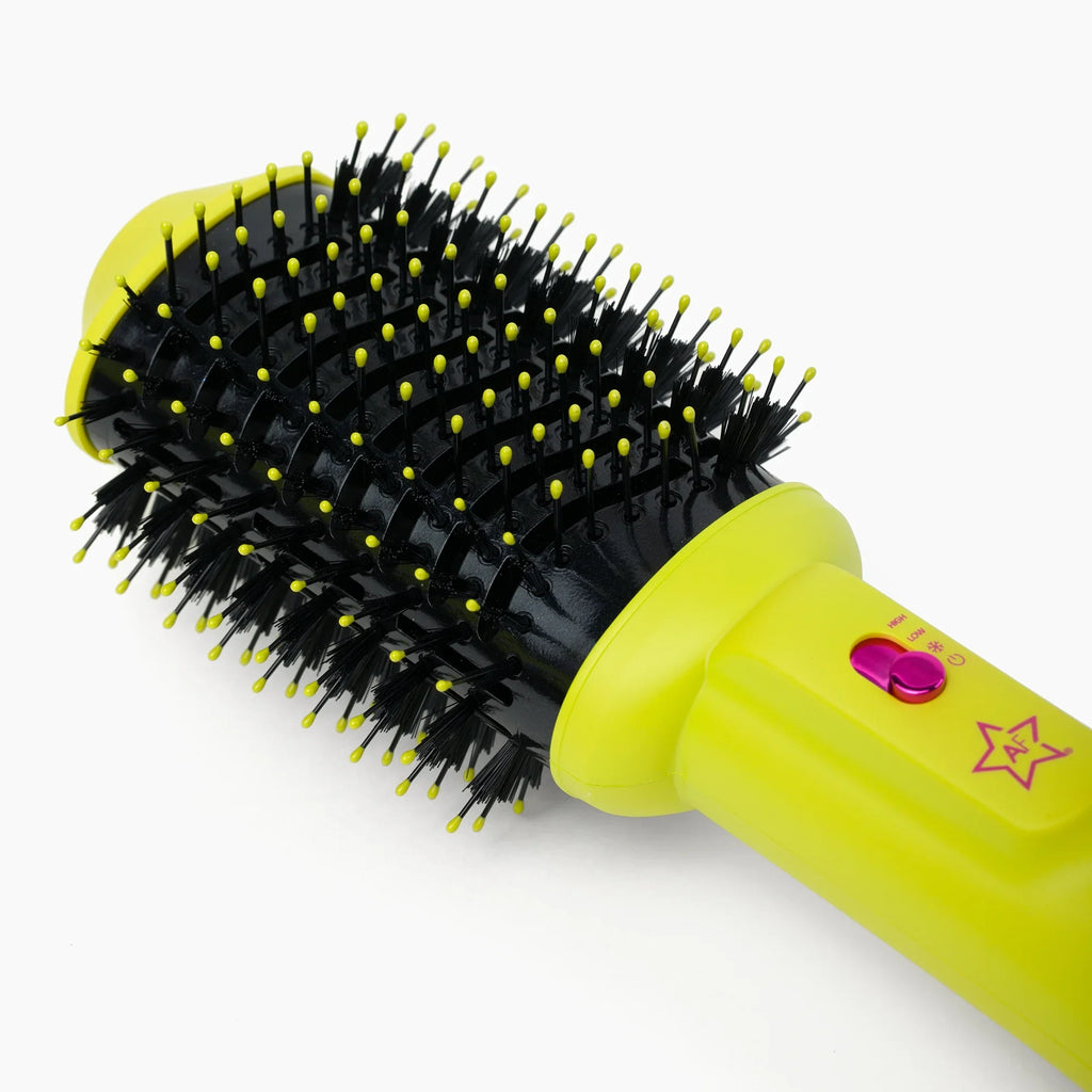 4 in 1 Hair Dryer & Styler, Round Volumizing Blowout Brush, 3 Temp Settings, Professional Salon Quality Tool Hot Brush, Anti-Frizz Negative Ion, California Collection, Yellow