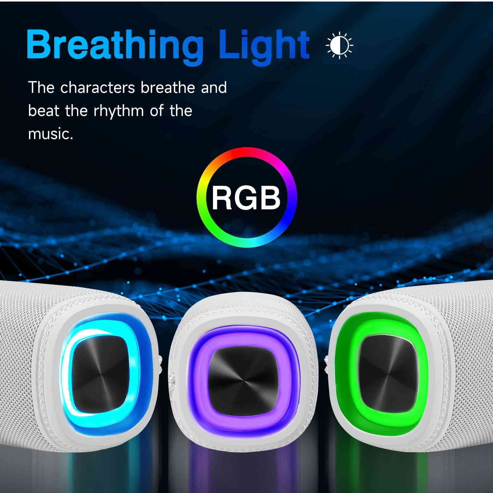 UrbanX X808 Bluetooth Speaker, IPX5 Waterproof Speakers 360° HD Surround Sound with Punchy Bass, True Wireless Pairing, BT5.3, Portable Speaker for BLU C5 Max - White
