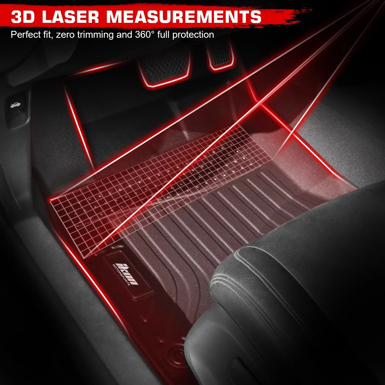Ikon Motorsports 3D TPE Floor Mats + Trunk Mat, Compatible with 2022-2024 Honda Civic Ebony All Weather Waterproof Anti-Slip Floor Liners Front & 2nd Row Full Set Interior Storage Cover Accessories