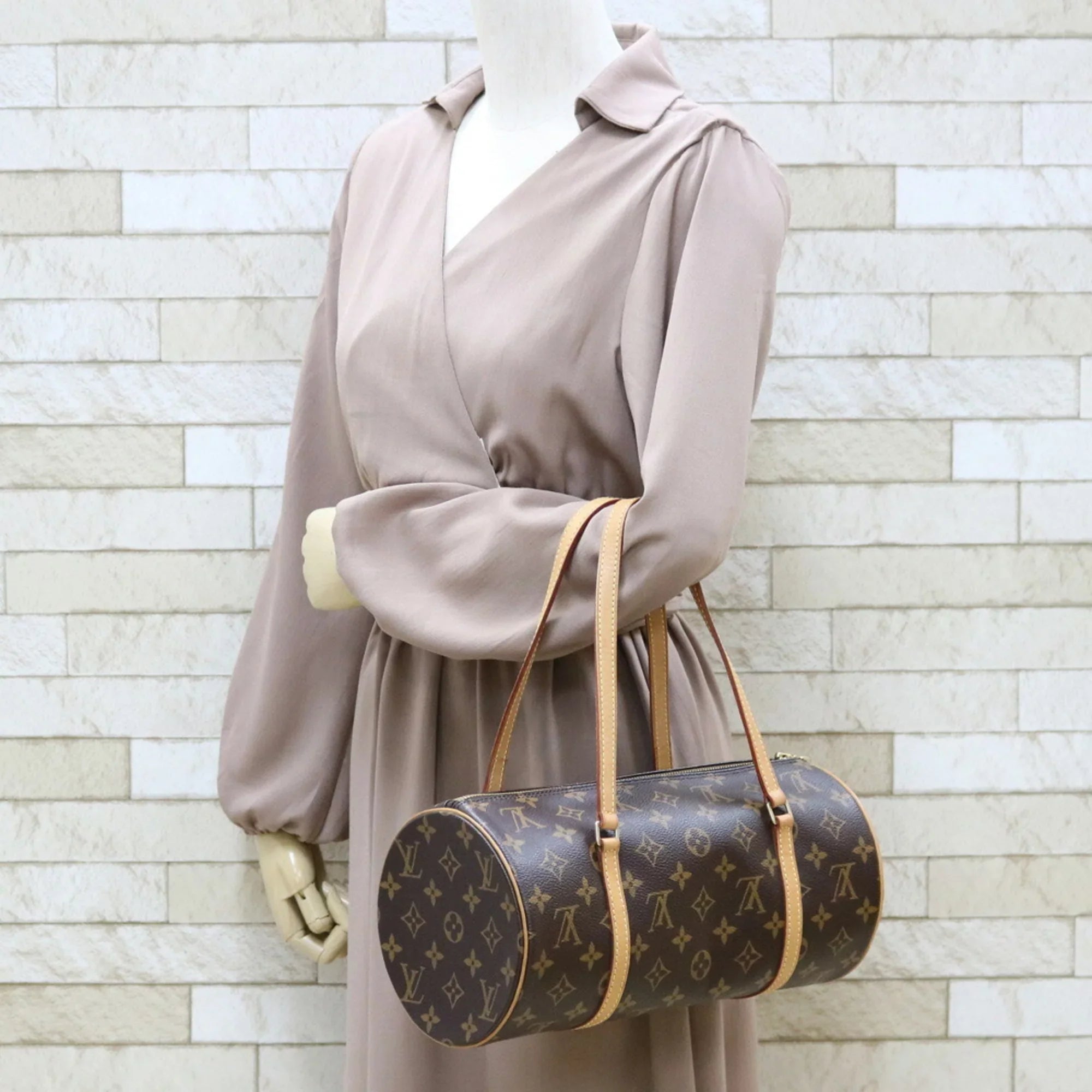 Pre-Owned LOUIS VUITTON Shoulder Bag Monogram Papillon 30 M51385 Brown Women's Canvas (Good)