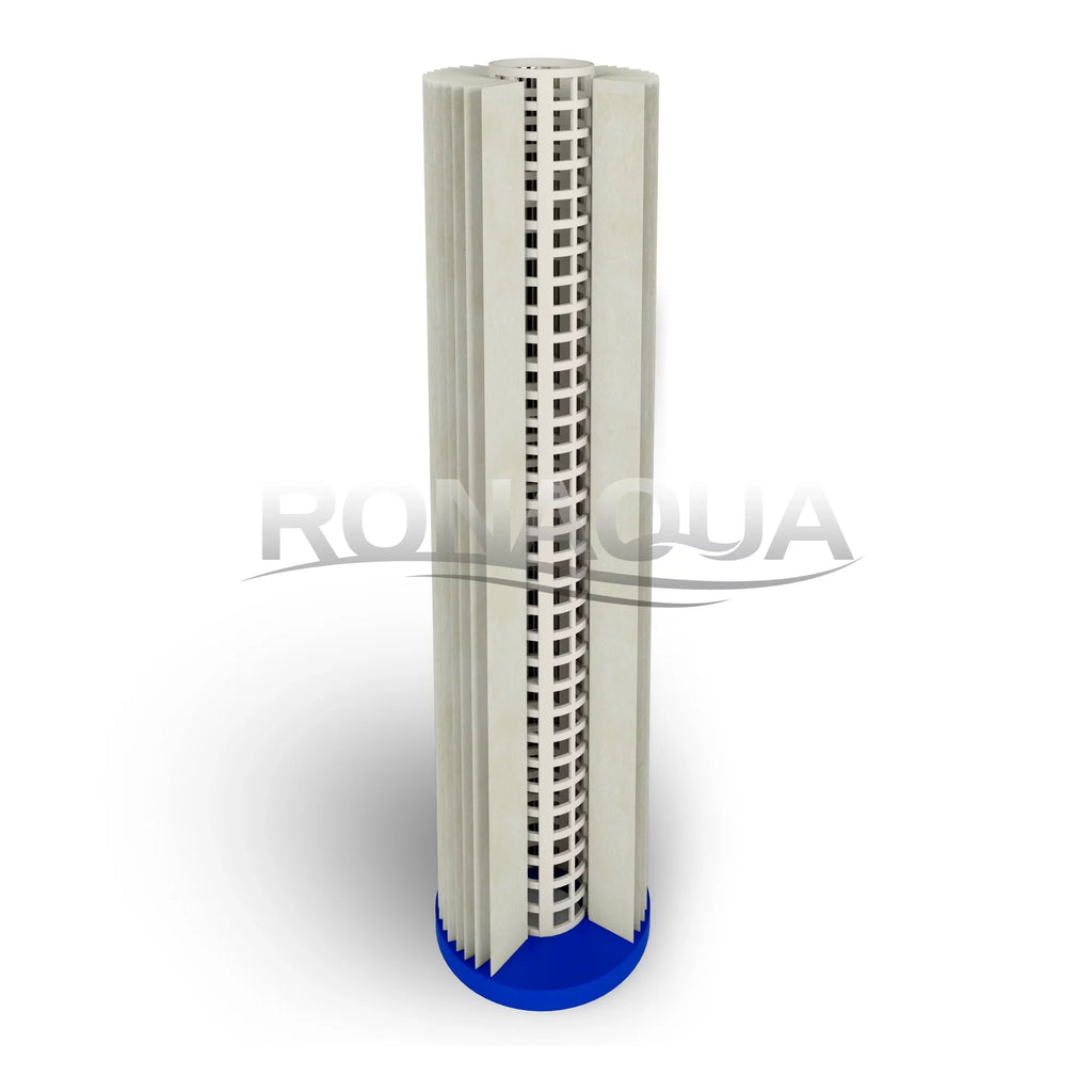 Big Blue Pleated Washable & Reusable Sediment Filter 5 Micron Amplified Surface Area, Removes Sand, Dirt, Silt, Rust, Extended Filter Life for 20" Big Blue Housing, by Ronaqua (Set of 6)