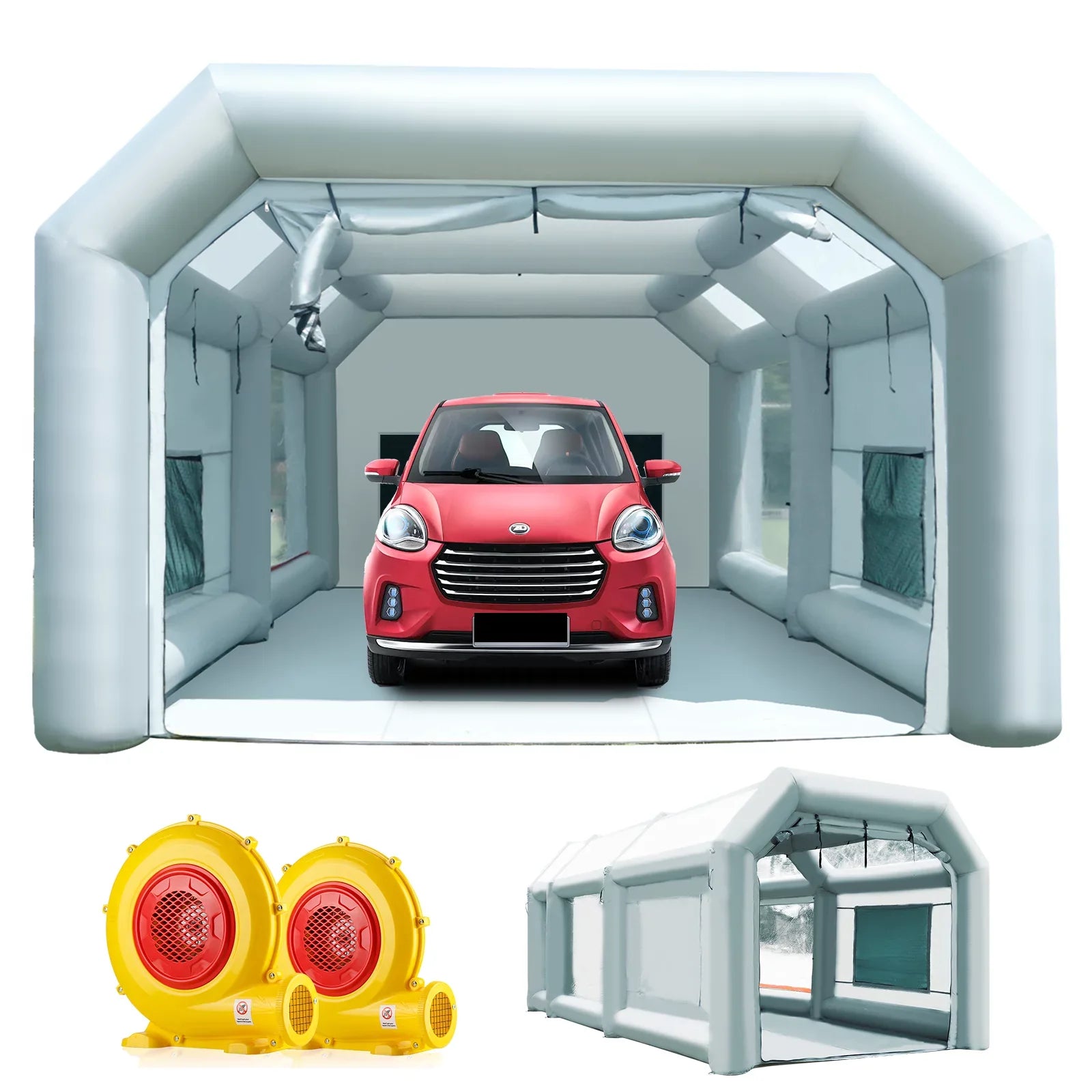 Sewinfla Inflatable Paint Booth 20x13x8.5Ft with Blowers Professional Inflatable Spray Booth Portable Car Painting Booth