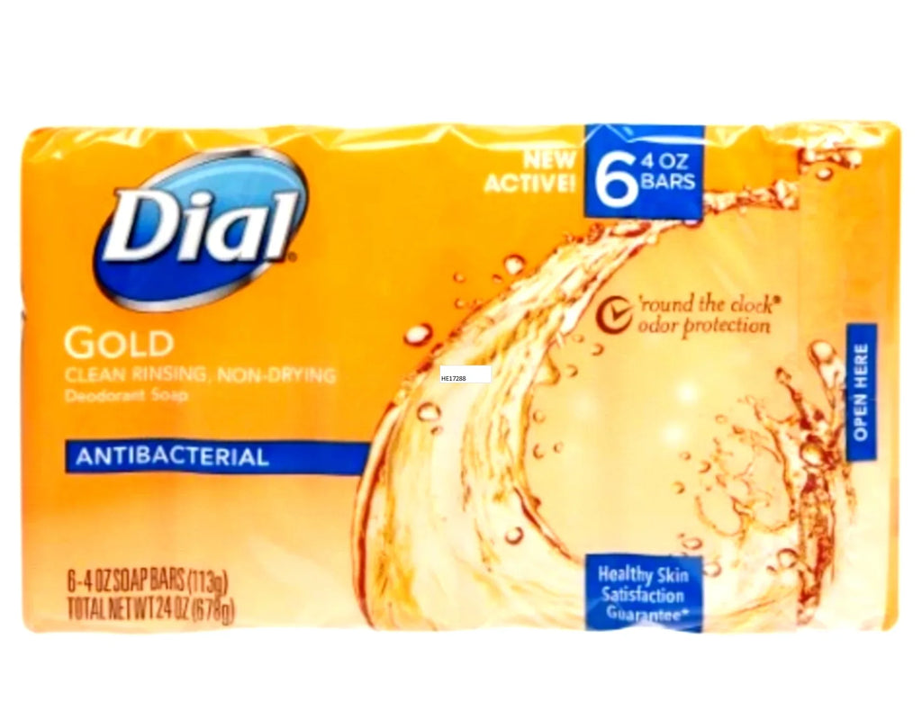 Dial Gold Antibacterial Soap 4 Ounce Bars, 6 Count - Pack of 2