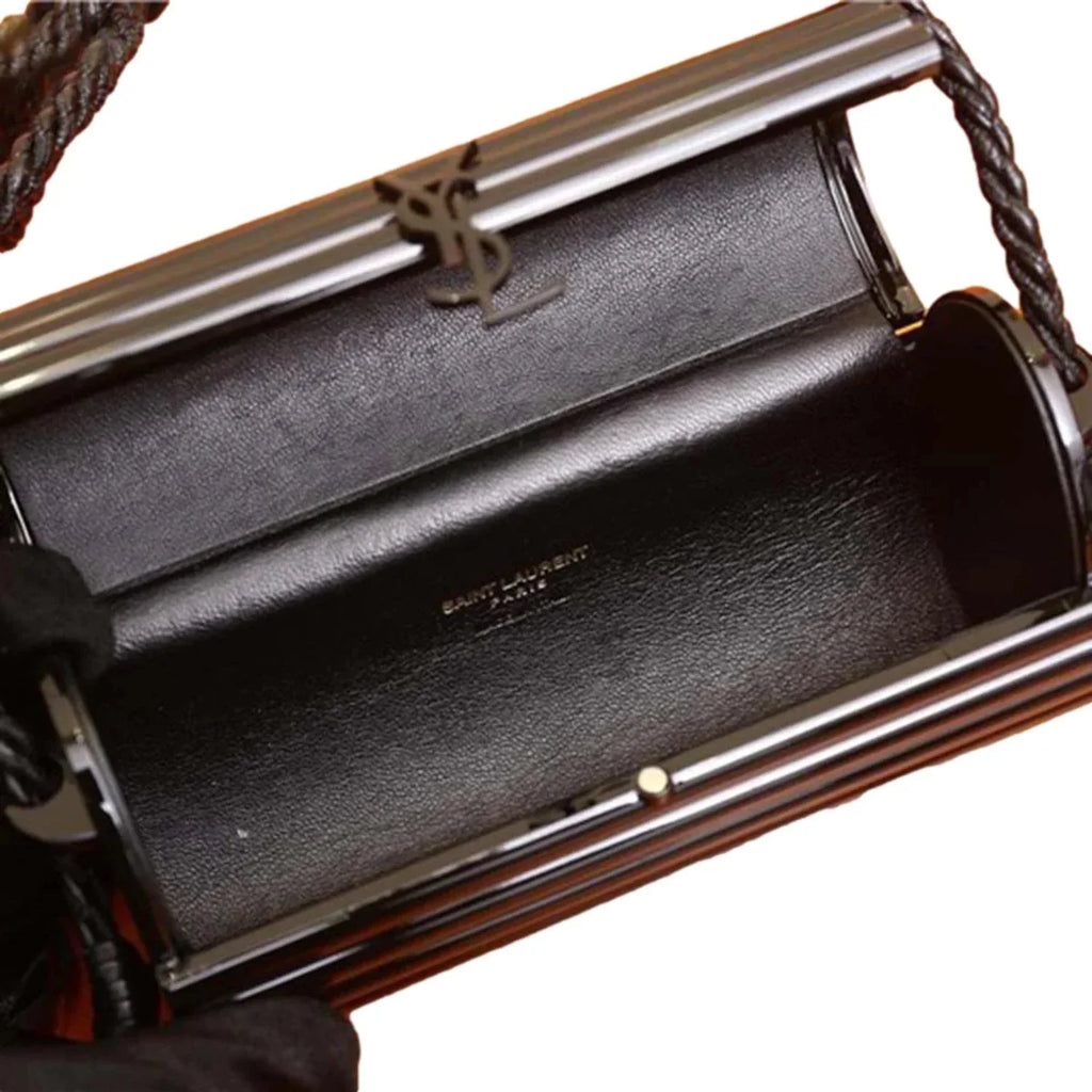 Saint Laurent Ebony Plexiglass Minaudiere Opium Box Bag 5173900
