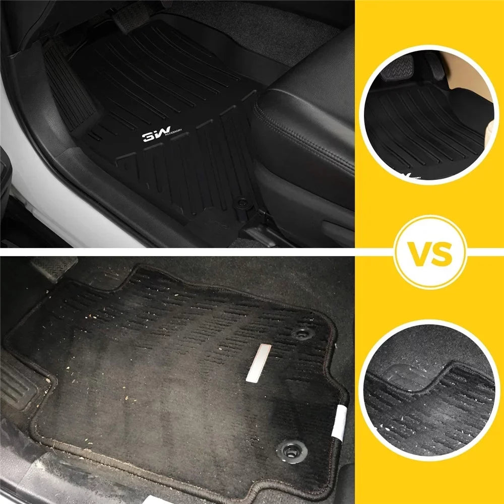 3W Floor Mats&Cargo Liner for Jeep Wrangler JL 2018-2021 with subwoofer - All Weather Floor Liners White Logo &Trunk mats for Jeep Wrangler JL Unlimited Jet