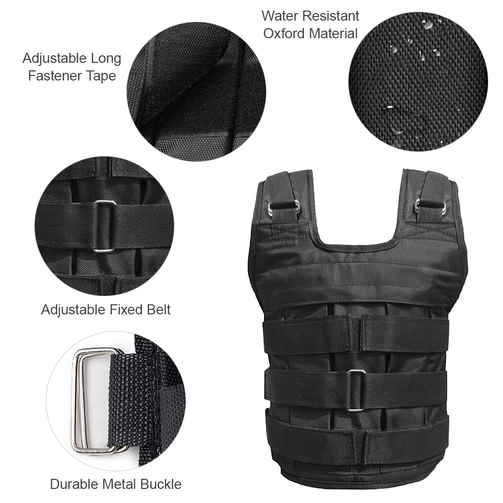 Meterk Max Loading 50kg Adjustable Load Vest Load Jacket Oxford Exercise Mass Loading Cloth Strength Training (Empty)