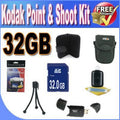 Kodak Point & Shoot Accessory Saver Bundle (32GB SDHC Memory + USB Card Reader + Deluxe Camera Case w/Strap + LCD Scree