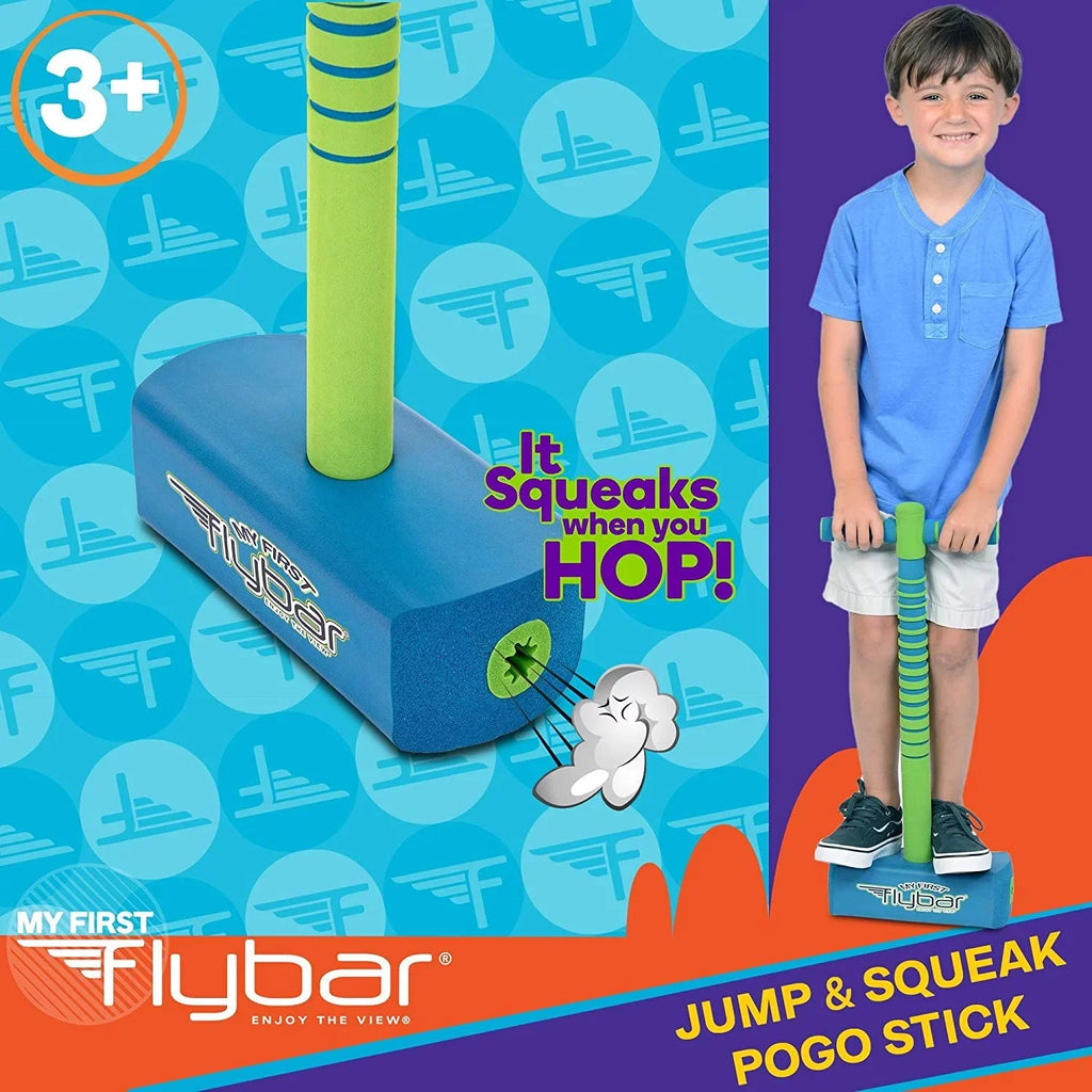 Flybar My First Jump and Squeak Pogo Stick Blue for Boys Ages 3 and Up