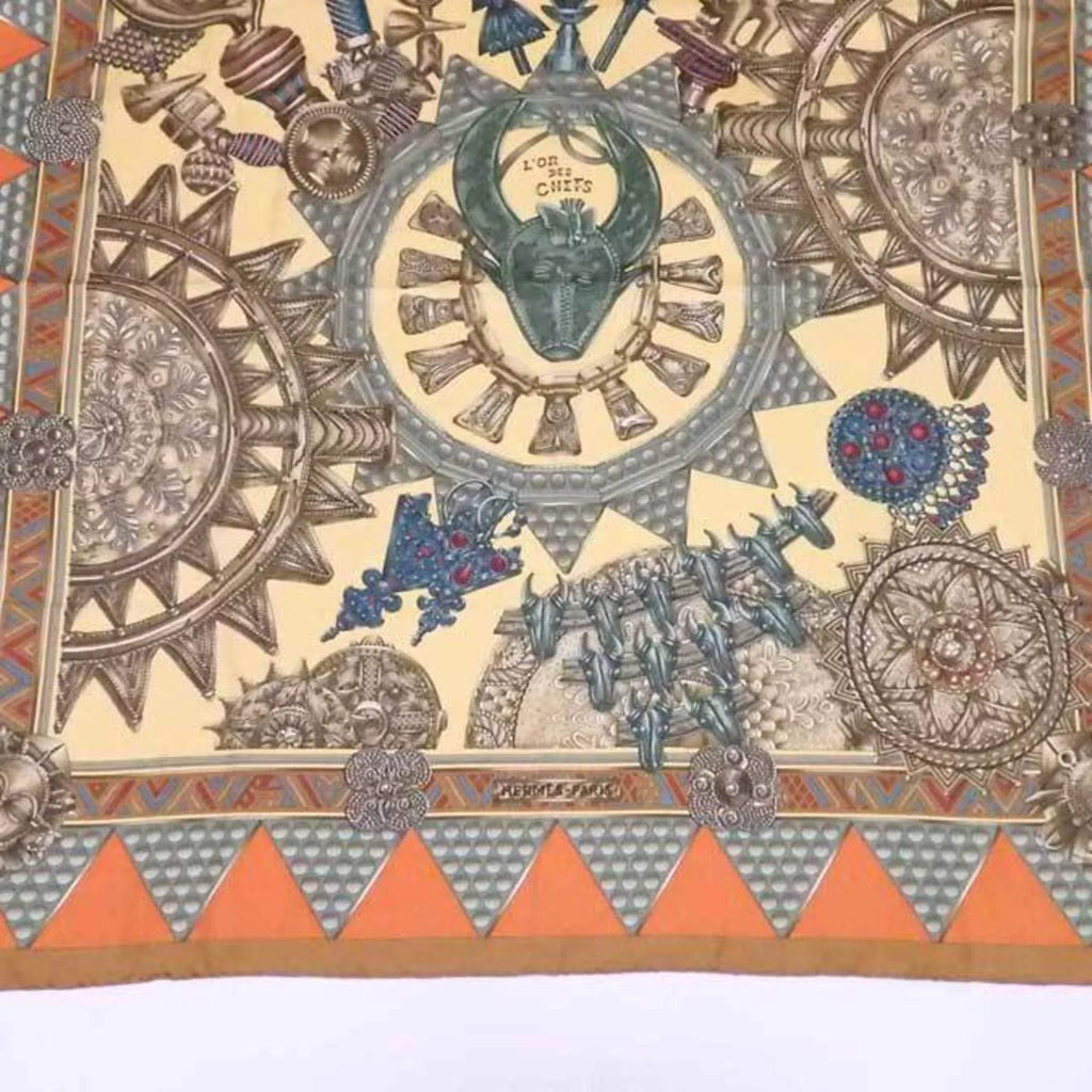 Pre-Owned Hermes HERMES scarf Carre 90 LOR DES CHEFS silk multicolor ladies (Good)