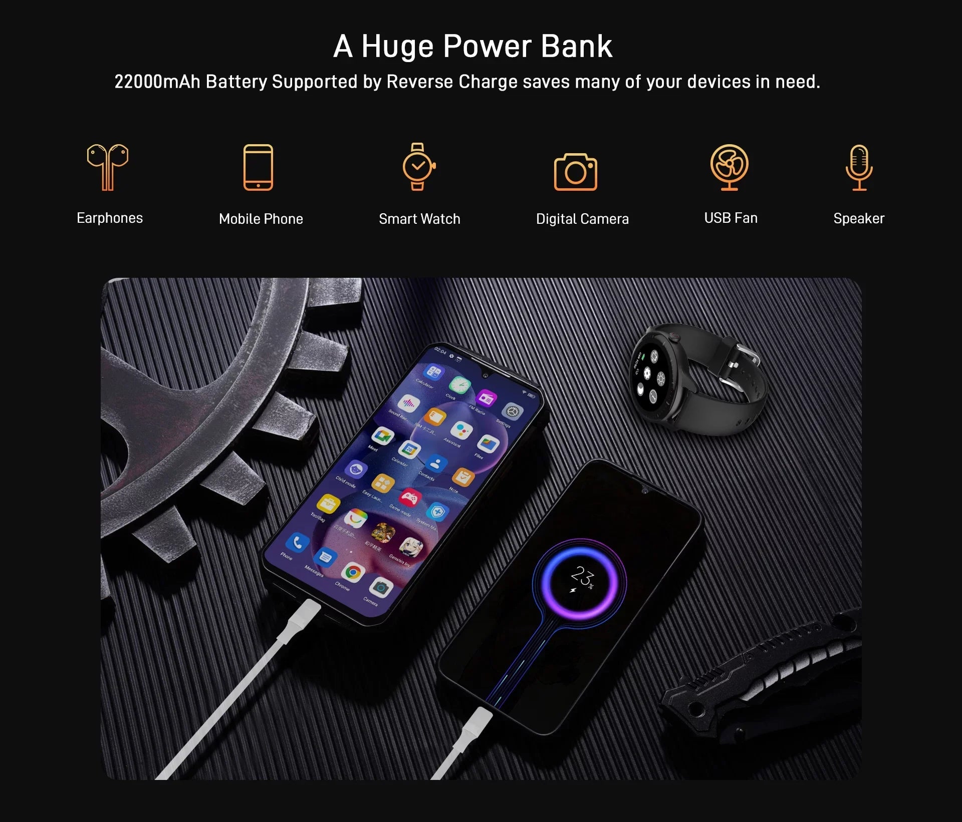 DOOGEE V MAX 5G Rugged Smartphone, 22000mAh 20GB+256GB Android 12 Unlocked Phones, 120Hz 6.58"