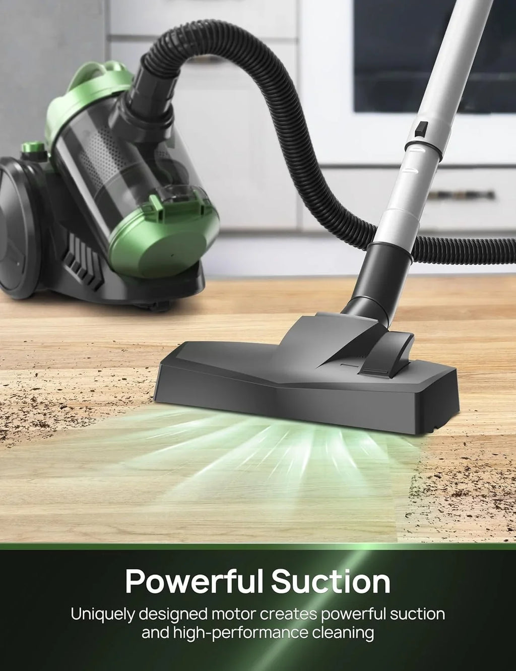 Vacuum Cleaner, High Suction Canister Vacuum Cleaner, 1200W Adjustable Suction Power, Bagless Canister Vacuum Cleaner, Easy-to-Clean Dust Container for Home, Cars,Hard Floors, Carpets, Pet Hair