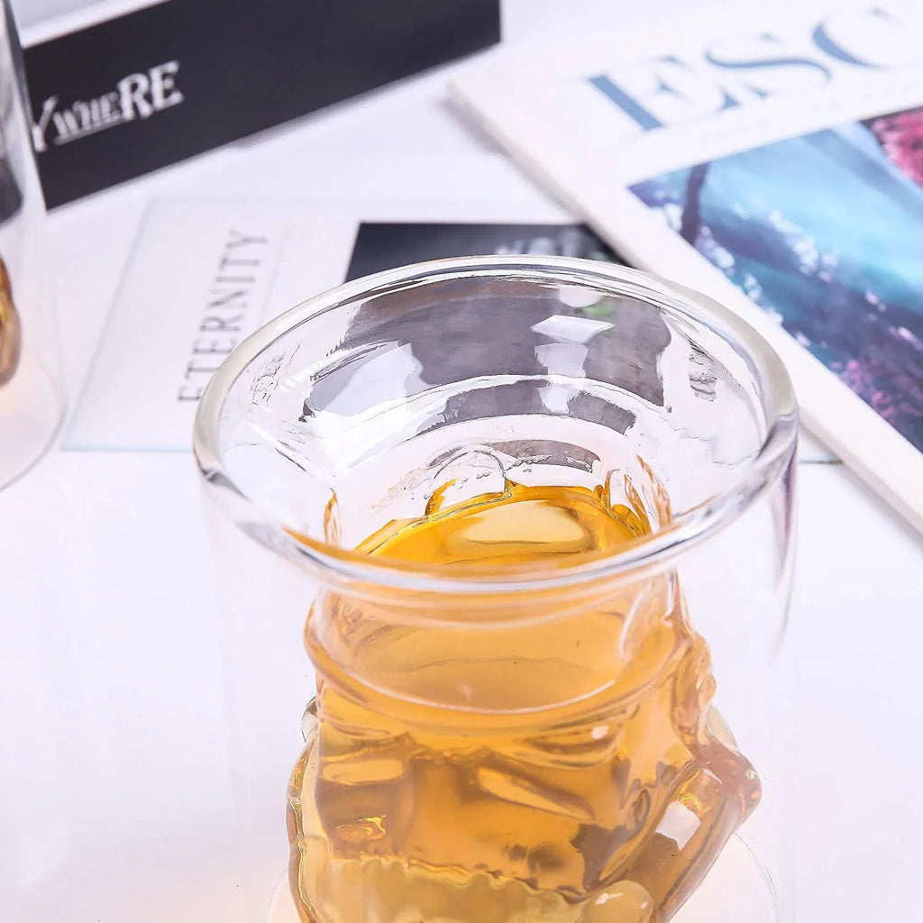 VI AI Double Wall Water Glasses, Whiskey Glasses, Cocktail Glasses, Old Fashioned Glass Double Wall Rocks Glasses for Drinking Bourbon, Scotch Whisky, Cocktails, Cognac 150ML