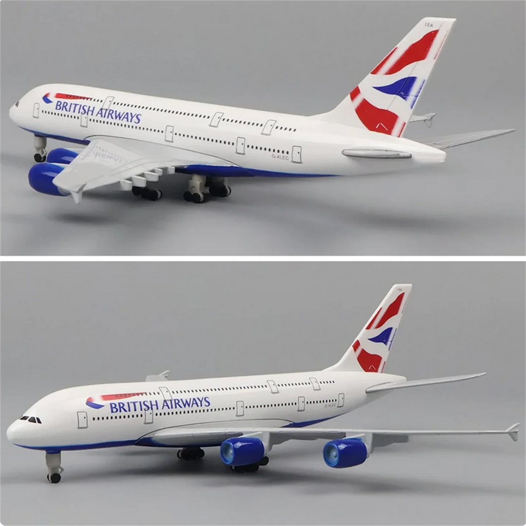 British Airways A380 Alloy Plane Model Retro and Elegant Decoration Aircraft Model for Living Room or Display Room