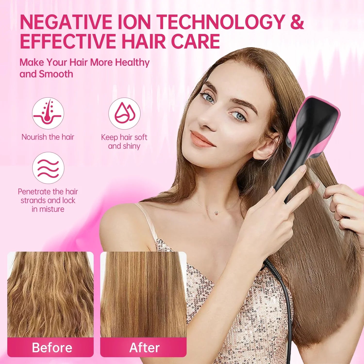 One-Step Hair Dryer and Styler | Detangle, Dry, and Smooth Dark