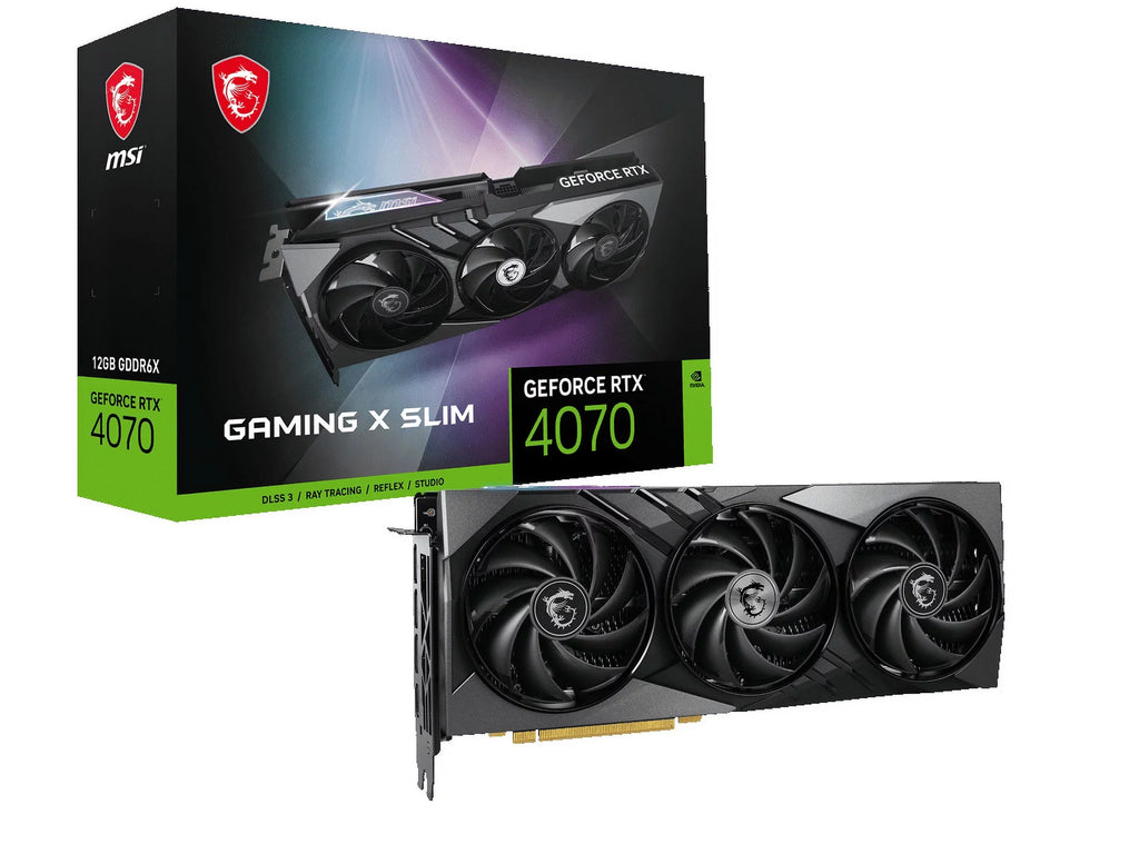 MSI Gaming GeForce RTX 4070 12GB GDRR6X 192-Bit HDMI/DP Nvlink TORX Fan 4.0 Ada Lovelace Architecture Graphics Card (RTX 4070 Gaming X Slim 12G)