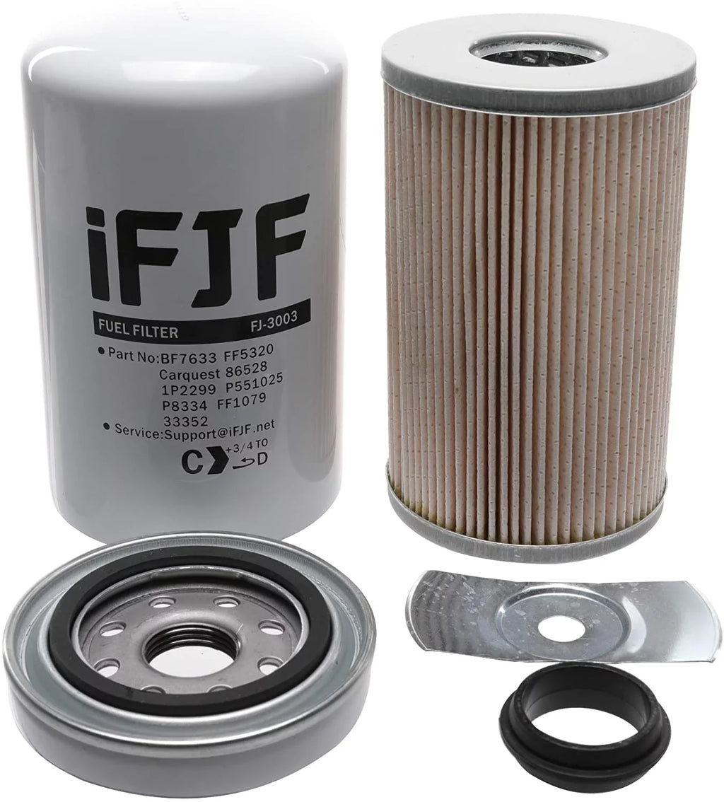 iFJF BF7633 Spin-on Fuel Filter Replacement for Duramax 6.6L 2001-2016 Chevy Silverado/GMC Sierra 2500HD 3500HD Replaces FF3003 1R-0750 FF5320 P551313 33528