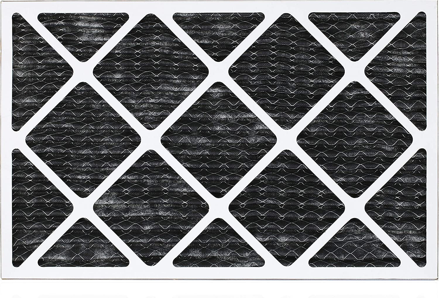 Filterbuy 14x25x1 MERV 8 Odor Eliminator Pleated HVAC AC Furnace Air Filters with Activated Carbon (12-Pack)
