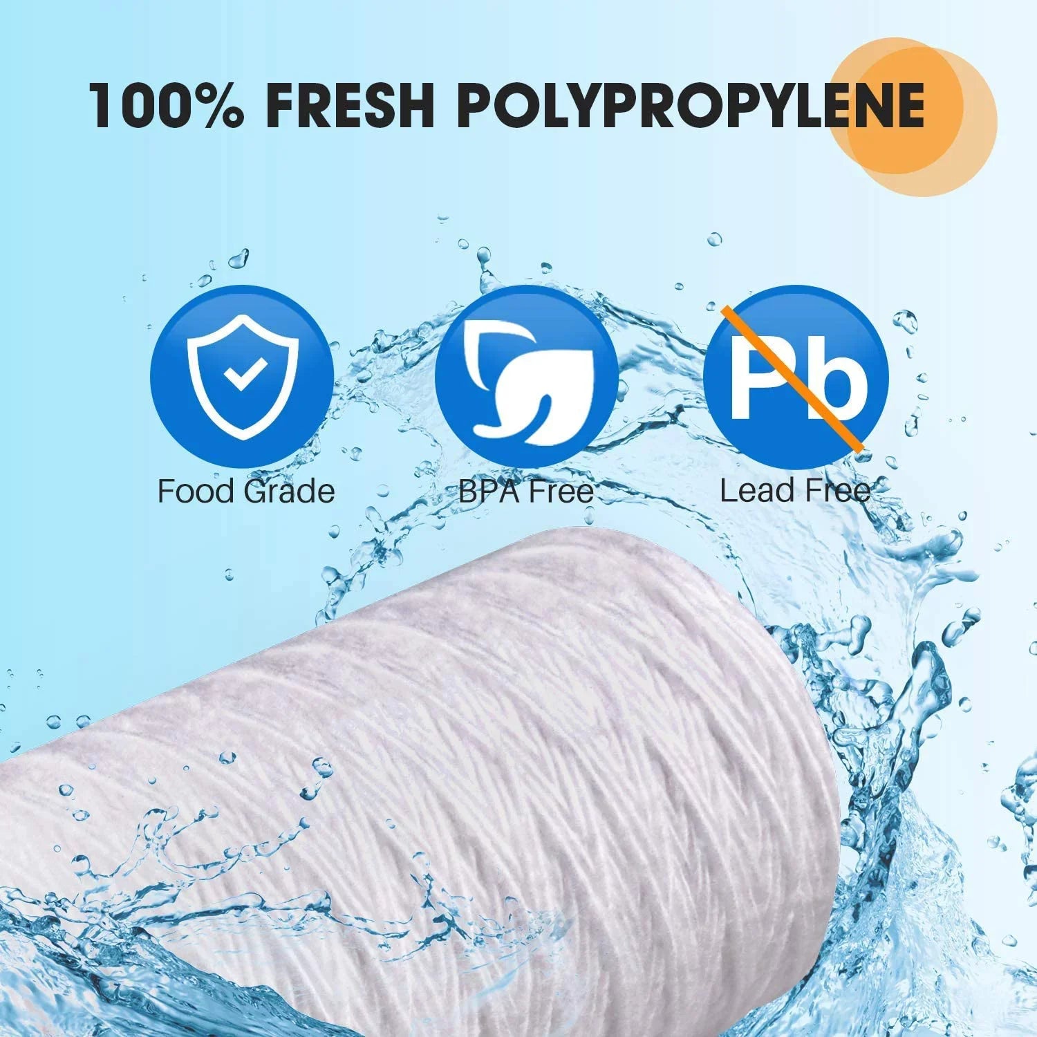 5 Micron 4.5" x 10" Whole House String Wound Sediment Filter for Well Water, Replacement Cartridge for 84637, WPX5BB97P, PC10, 355214-45, 355215-45, WP10BB97P, WP5BB97P, 3Pack