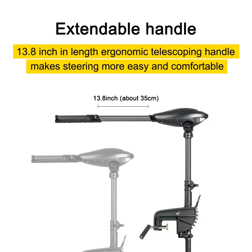 AQUOS Haswing Osapian Jet 12V 55LBS 36inch Shaft Transom Mount Trolling Motor
