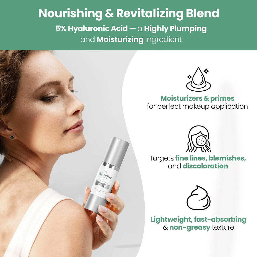 biotic Cider Vinegar Probiotic Facial Serum with Hyaluronic Acid