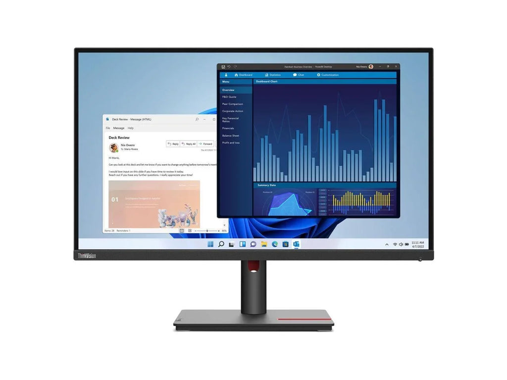ThinkVision T27p-30 27" 4K UHD LCD Monitor - 16:9 - Jet - 27" Class - In-plane Switching (IPS) Technology - 3840 x 2160 - 1.07 Billion Colors - 350 Nit - 4 ms - 60 Hz Refresh Rate -