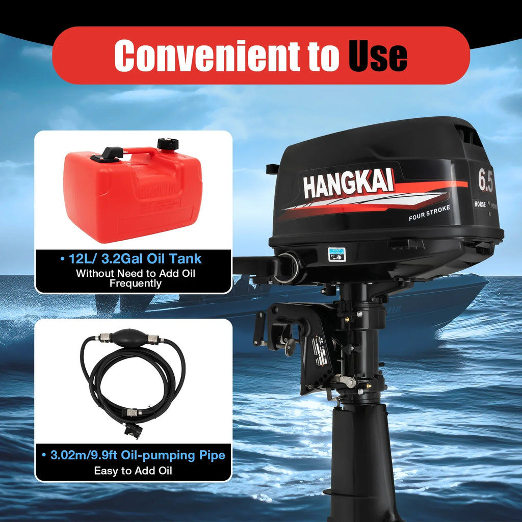 LOYALHEARTDY Outboard Motor 6.5 4 Stroke Boat Engine Fishing Boat Kayak Engine Water Cooling 123CC