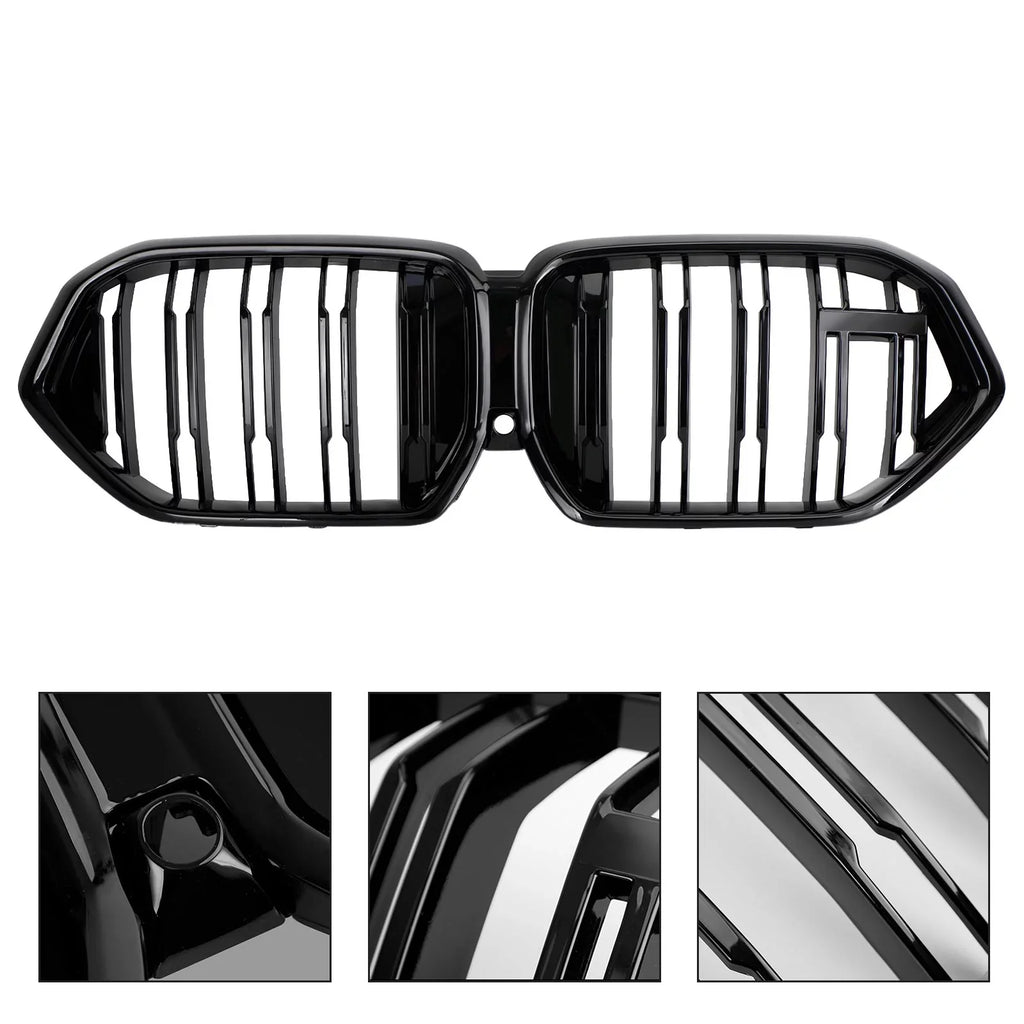 Front Bumper Grille Grill Fit for X6 G06 M50i 2020-2022 W/Camera Hole Jet