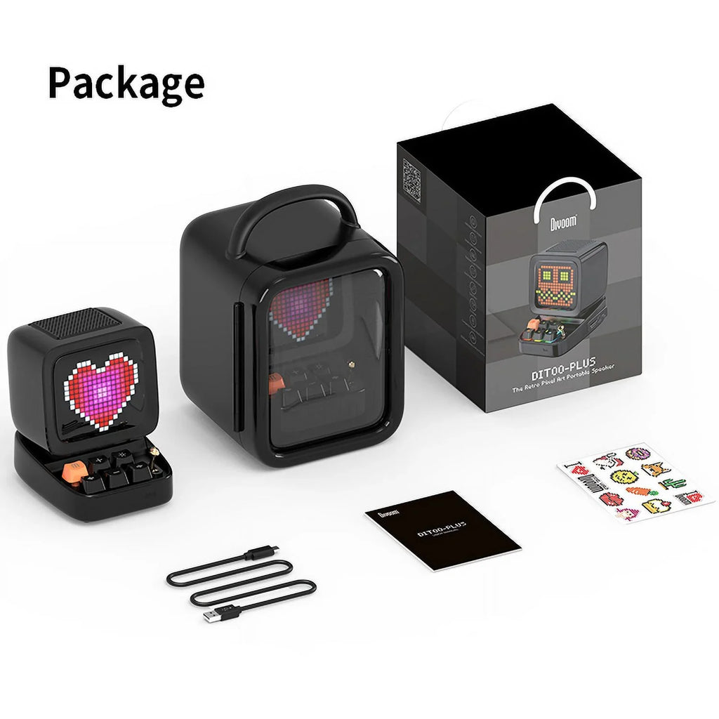 Divoom Ditoo Plus Pixel Art Blutooth Speaker, 10W, Dark