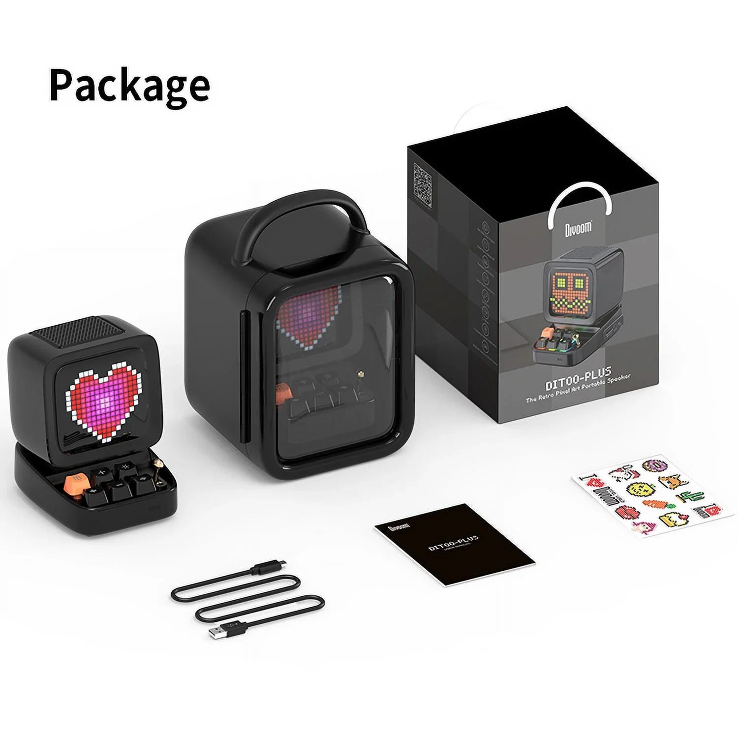 Divoom Ditoo Plus Pixel Art Blutooth Speaker, 10W, Dark