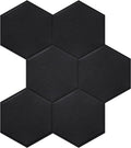 Real 3D Matte Dark Self Adhesive PET Tiles Big Hexagon Peel and Stick Backsplash for Kitchen Bathroom(11.57''x10.35'',10-Sheet)