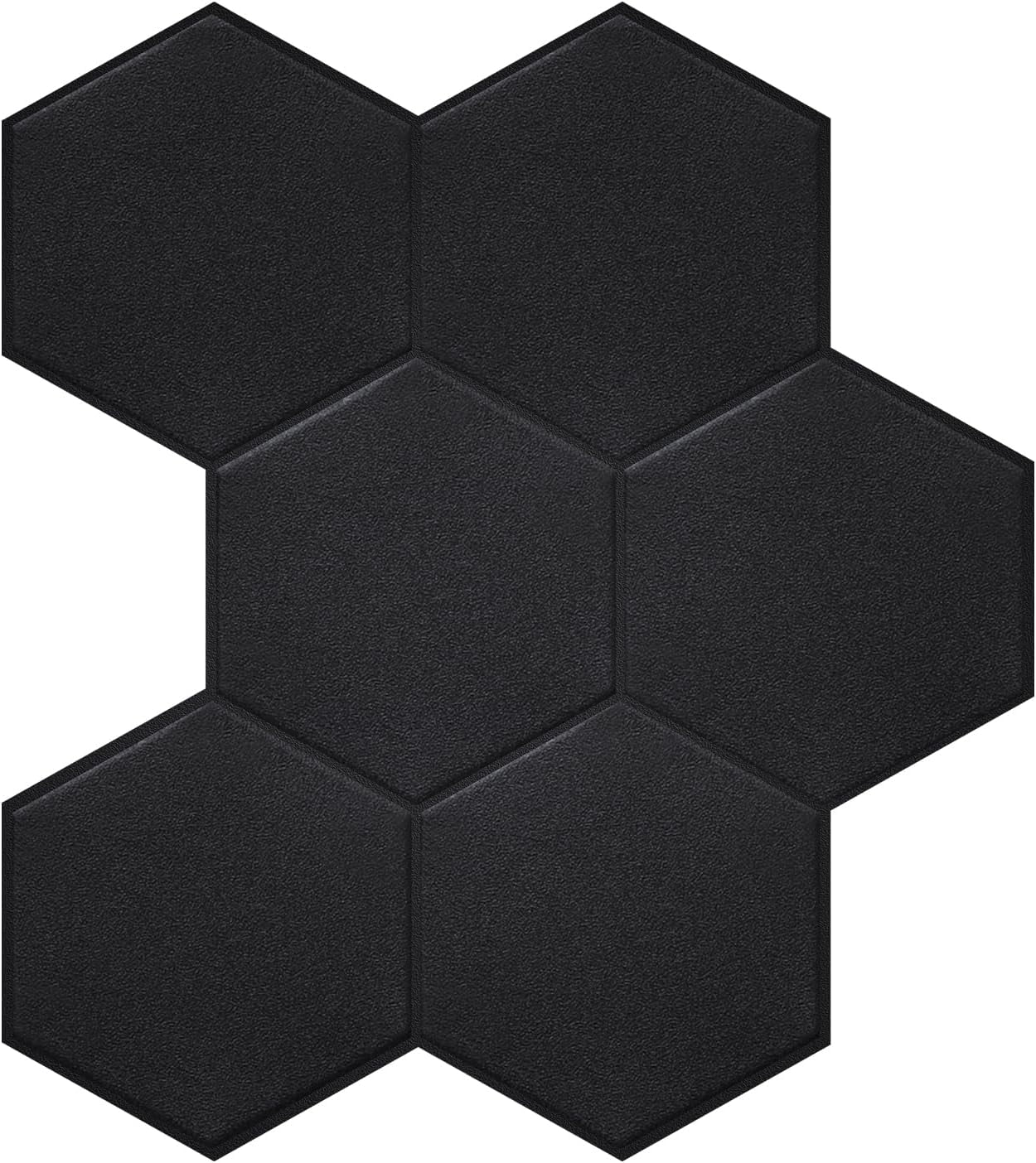 Real 3D Matte Dark Self Adhesive PET Tiles Big Hexagon Peel and Stick Backsplash for Kitchen Bathroom(11.57''x10.35'',10-Sheet)