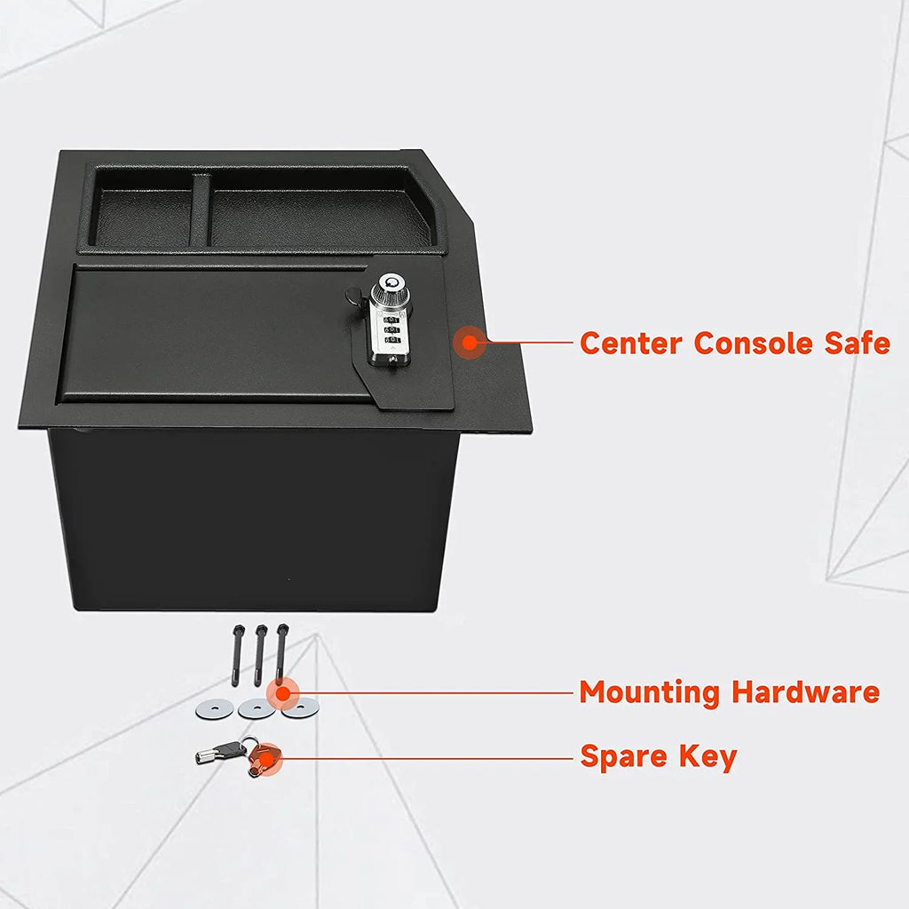 KOJEM Center Console Gun Safe Storage Box Vault Compatible with 2007 - 2013 Tundra, 2008 - 2021 Sequoia