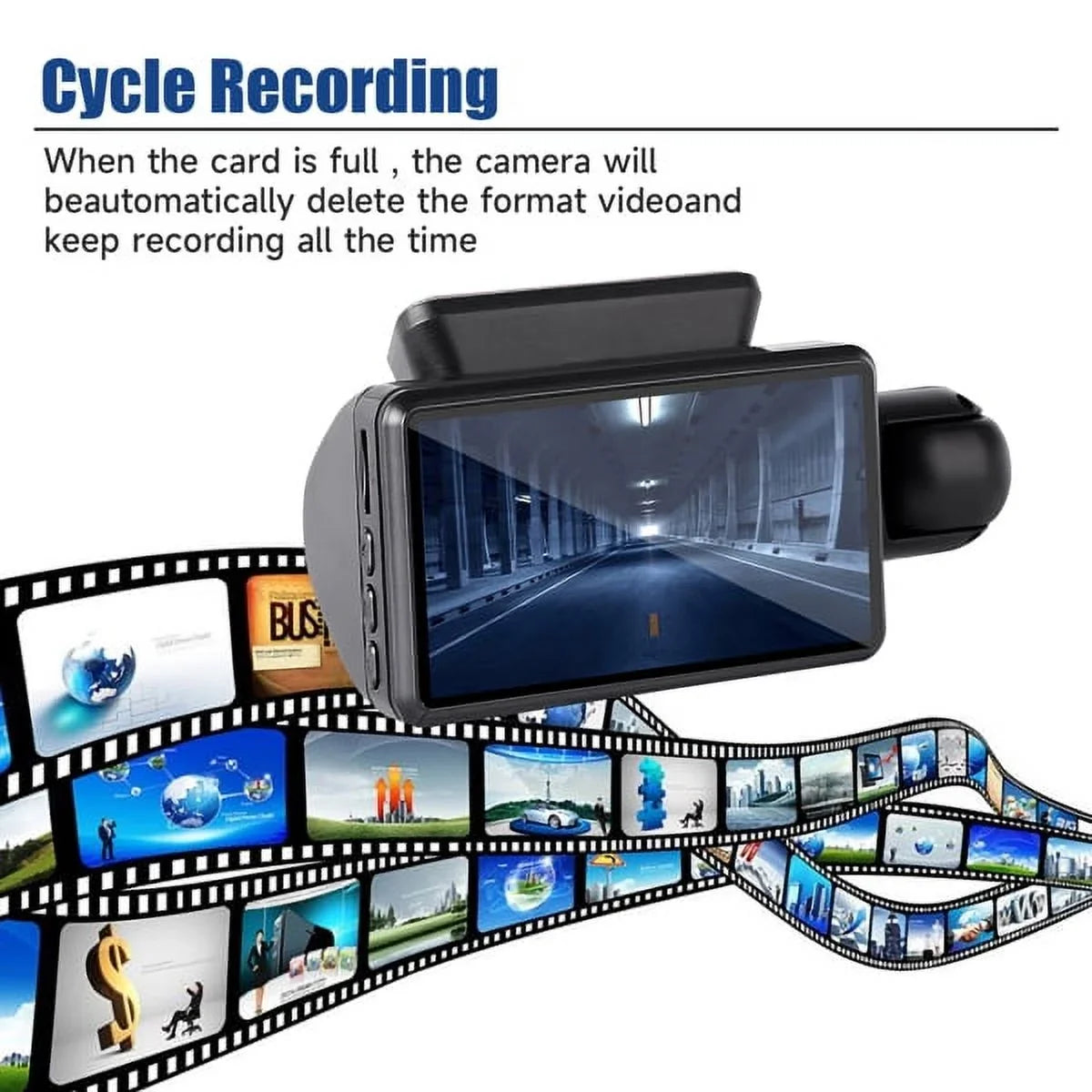 SYTHERS Dash Cam 1080P Night Vision Dash Camera Front and Rear, 170° Wide Angle, Loop Recording, G-Sensor
