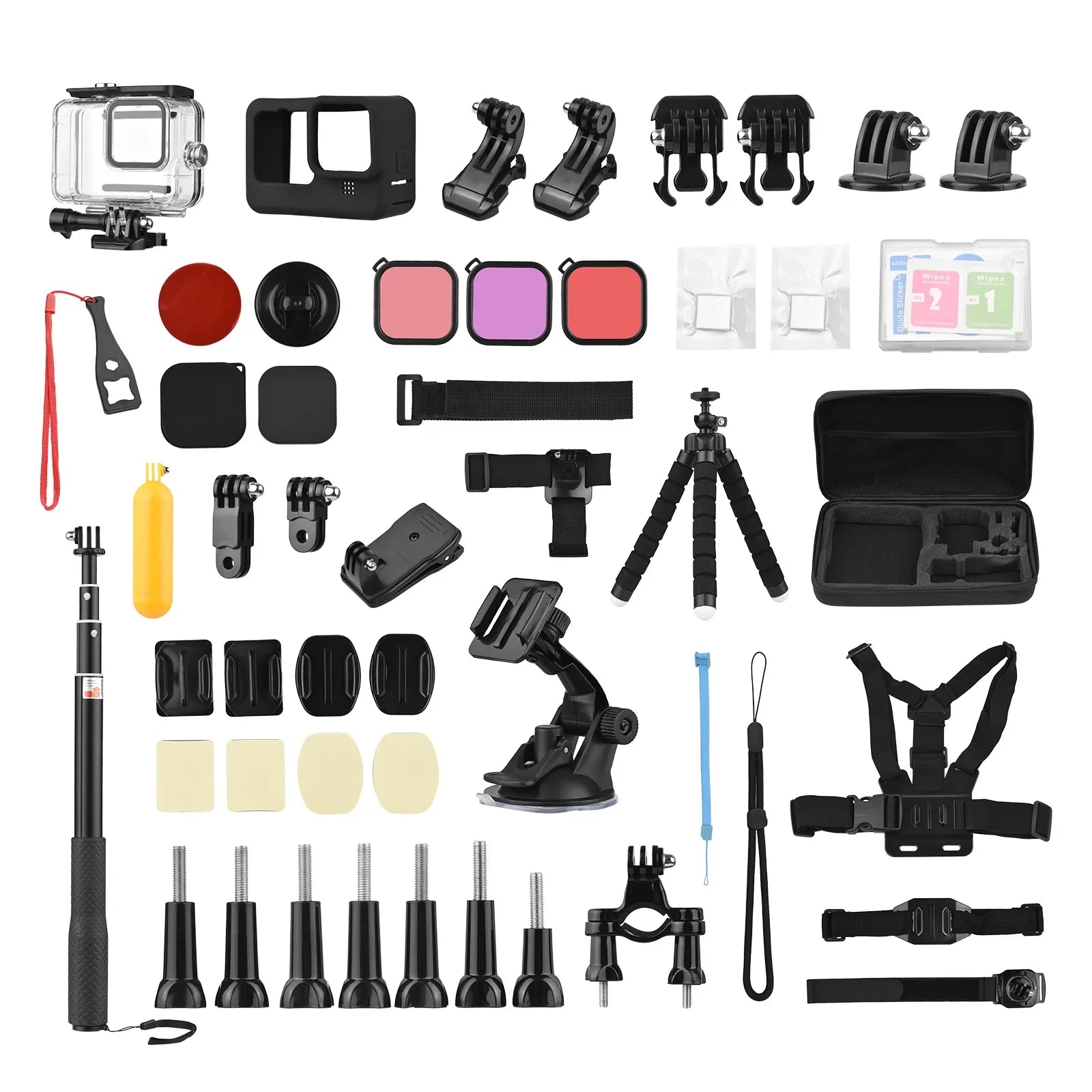Anself Action Accessories Kit Sports Accessories Set with Waterproop Housing Silicone Protective Case Selfie Stick Various Mount Bracket and More Replacement for GoPro Hero 109 Jet with