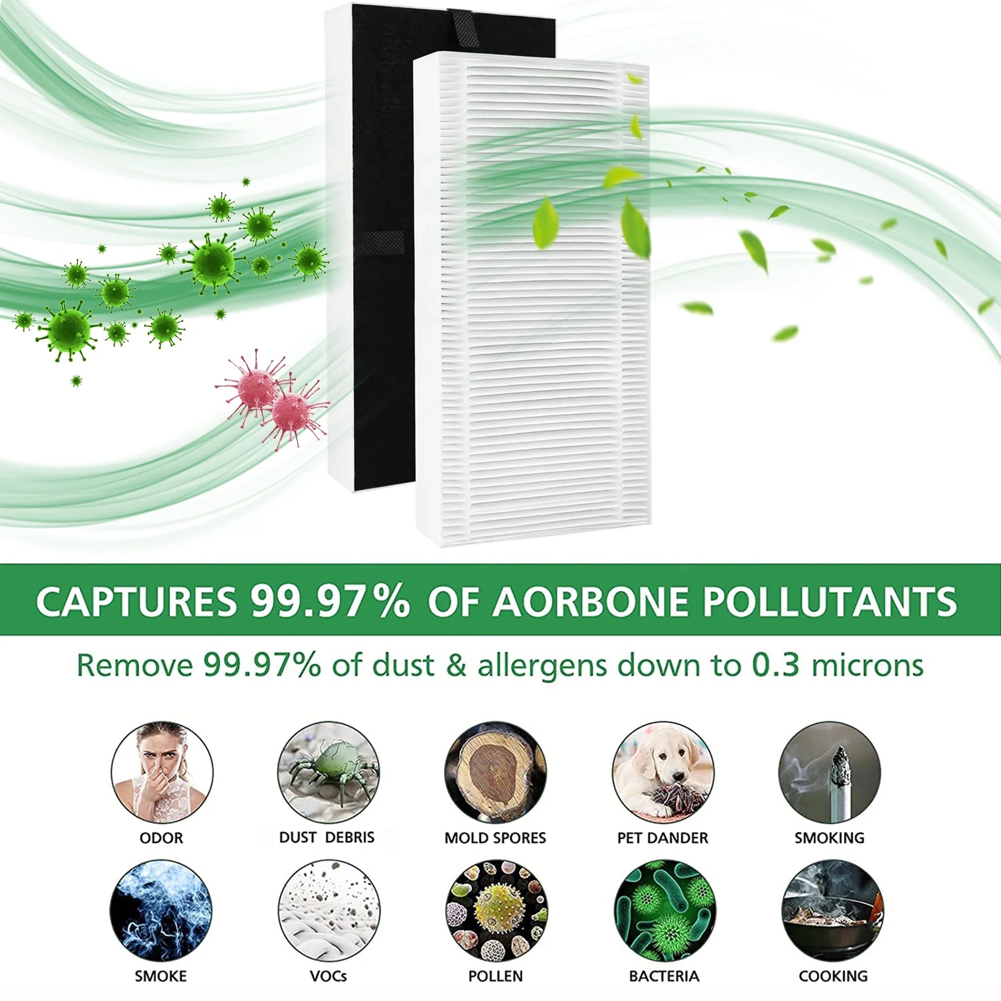 AMI PARTS FRF102B Air Purifier for Febreze Air Purify Filter Honeywell U Filter HHT270W HHT290W