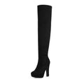DREAM PAIRS Women's Fashion Thigh High Chunky Heel Platform Over The Knee Boots HIGLAT Ebony Size 7.5