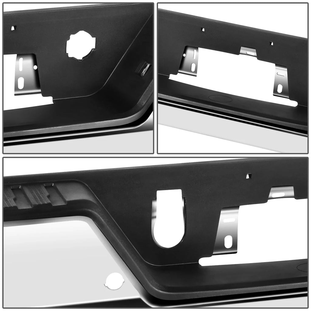 DNA Motoring STEPBUM-10068 For 2019-2023 Silverado Sierra Chrome Rear Step Bumper With Parking Sensor Holes