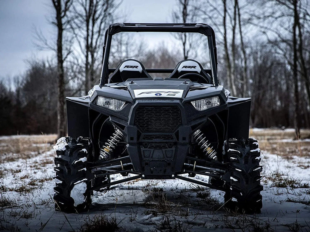 SuperATV Fender Flares Mud Guards for 2016|2020 Polaris RZR S 1000/2019|2020 RZR S4 1000|2 Front Flares, 2 Rear Flares|8.5" of Protection on Each Side vs. 4" Stock|FF-P-RZR-001#ASIN