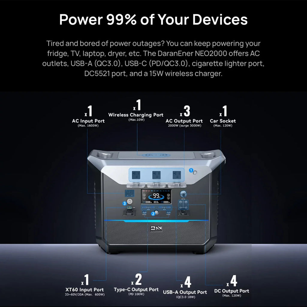 DaranEner Portable Station,Portable Station Battery Solar Rv 2000w 2073.6wh Battery Station With 2000w Battery Mobile Solar Owsoo Solar Powered Rv Efficient 2000w Battery
