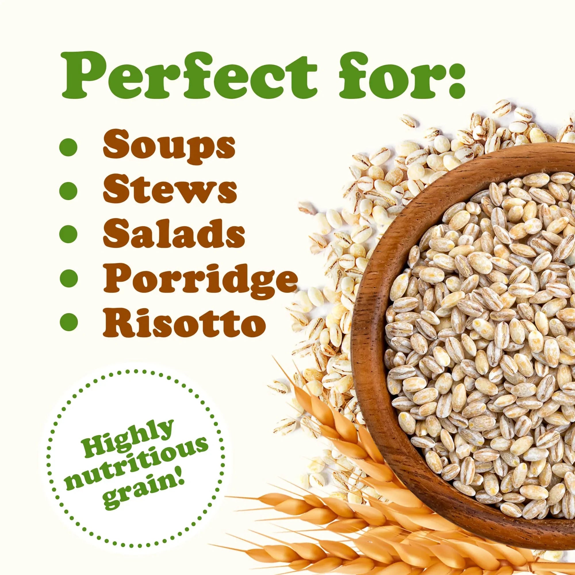 Organic Pearl Barley, 15 Pounds — Non-GMO, Kosher, Raw, Vegan — by Food to Live